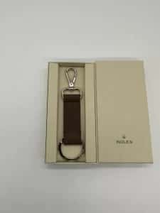Rolex Leather Logo Keychain