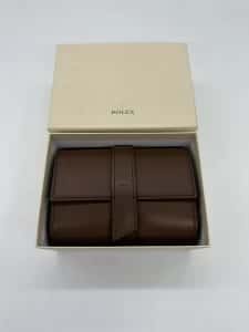 Rolex Double Watch Roll Case Genuine Brown Leather and Suede