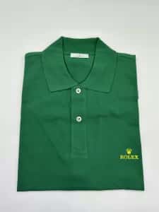 Rolex Green Polo Shirt with Gold Logo XL