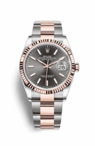 Rolex Datejust 36 Stainless Steel and Rose Gold Rhodium Dial Oyster Fluted Bezel
Ref. 126231-0014