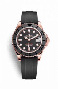Rolex Yacht-Master 37 Oysterflex Rose Gold Black Dial Ceramic Bezel
Ref. 268655-0002