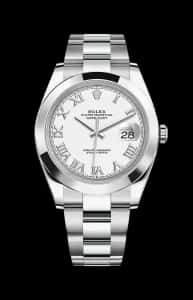 Rolex Datejust 41mm White Roman Dial Oyster Stainless Steel Smooth Bezel <br/>Ref. 126300-0015