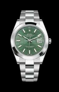 Rolex Datejust 41mm 'Mint' Green Motif Dial Oyster Stainless Steel Smooth Bezel <br/>Ref. 126300-0021