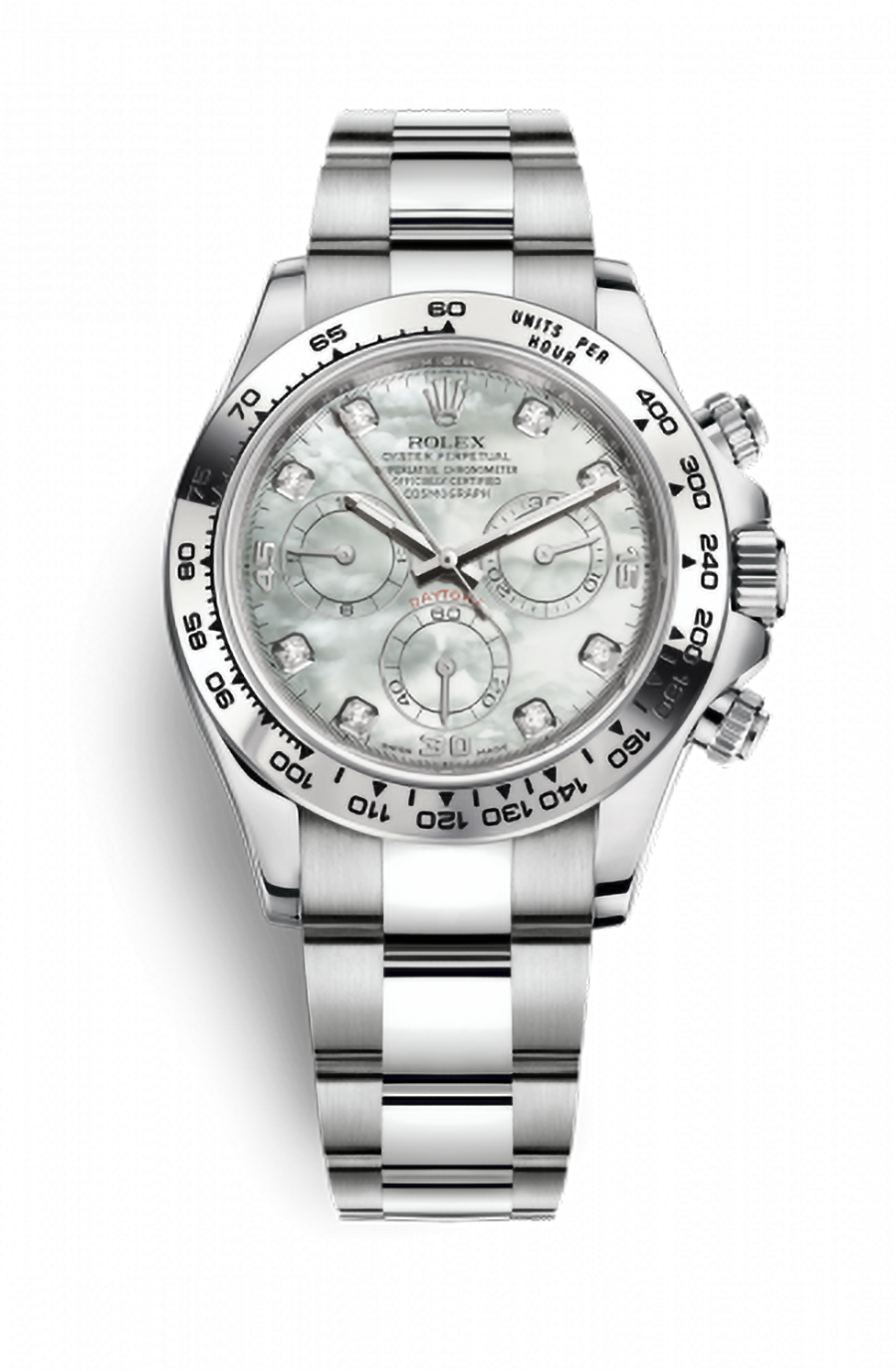 Rolex Cosmograph Daytona White Gold White Mother Of Pearl Dial Ref