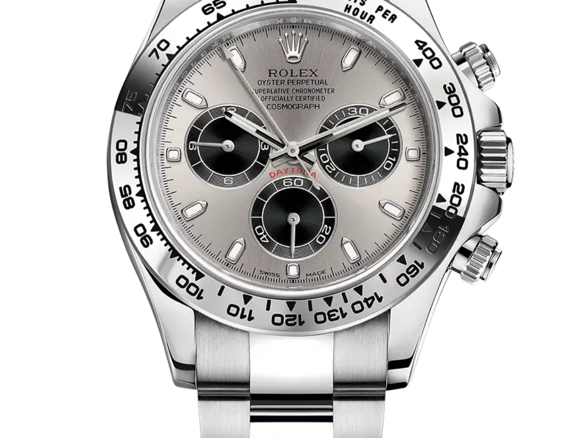 Rolex Cosmograph Daytona White Gold Sunburst Silver Index Dial Ref