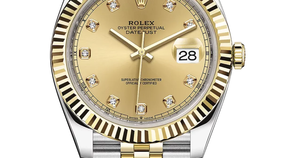 Rolex Datejust 41 Yellow Gold/Steel Champagne Diamond Dial Fluted