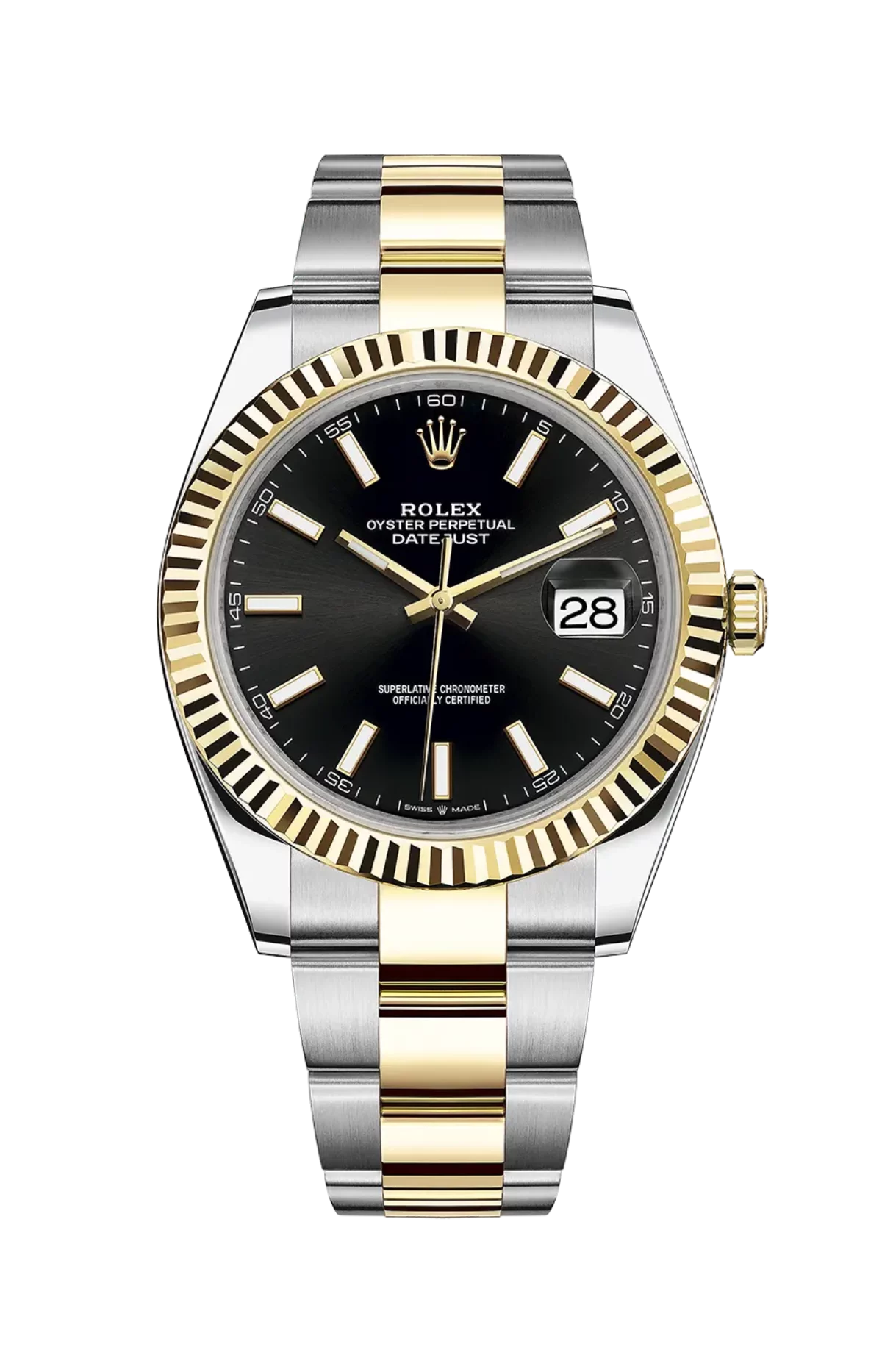 Rolex Datejust 41mm Black Index Dial Oyster Steel & Yellow Gold