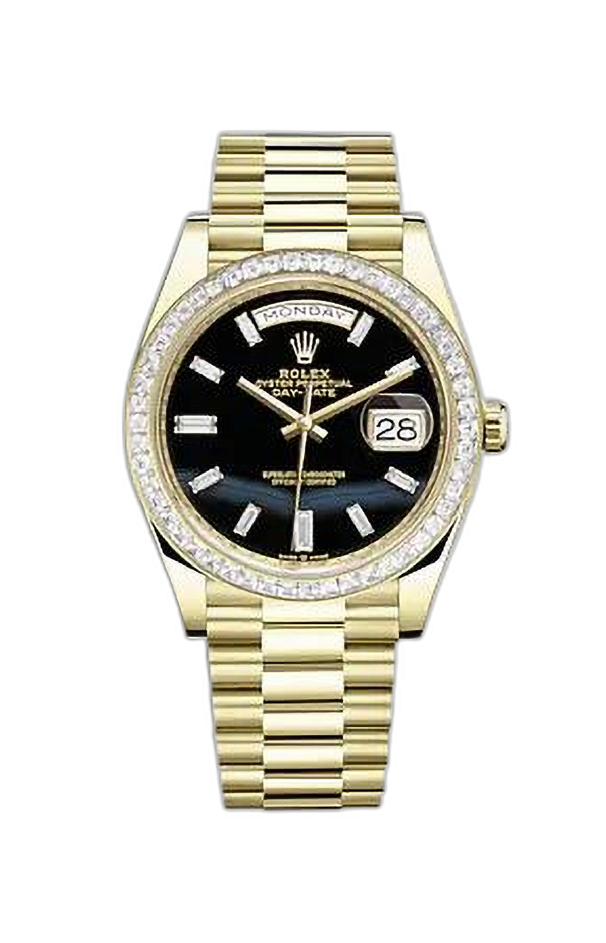 Rolex Day Date 40 Yellow Gold Presidential Bracelet Black Onyx